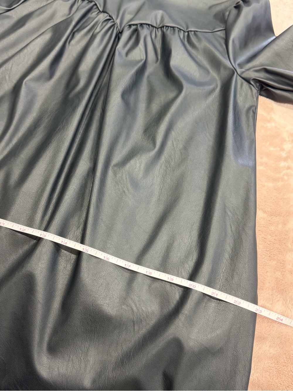 Who What Wear Black Faux Leather Mock-Neck Long-Sleeve Dress - Picture 15 of 16